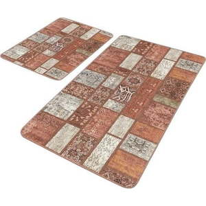 Hnědé sametové koupelnové předložky v sadě 2 ks 60x100 cm – Mila Home obraz