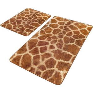 Hnědé sametové koupelnové předložky v sadě 2 ks 60x100 cm – Mila Home obraz