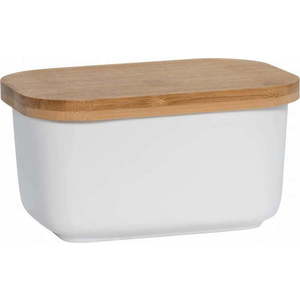 Bílá porcelánová máslenka se dřevěným víkem Maxwell & Williams Basic obraz