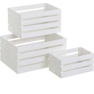 Bílé úložné boxy v sadě 3 ks 31x23x15 cm – Casa Selección obraz