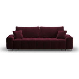 Vínová sametová rozkládací pohovka s úložným prostorem 250 cm Wicklow – Cosmopolitan Design obraz