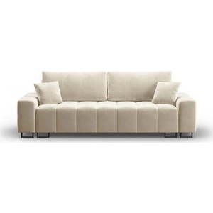 Béžová sametová rozkládací pohovka s úložným prostorem 250 cm Wicklow – Cosmopolitan Design obraz