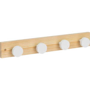 Bílý/v přírodní barvě nástěnný věšák z borovicového dřeva 40 cm Anillos – Casa Selección obraz