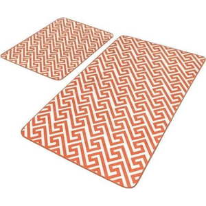 Oranžové sametové koupelnové předložky v sadě 2 ks 60x100 cm – Mila Home obraz