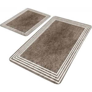 Taupe sametové koupelnové předložky v sadě 2 ks 60x100 cm – Mila Home obraz