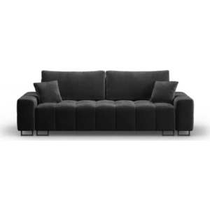 Tmavě šedá sametová rozkládací pohovka s úložným prostorem 250 cm Wicklow – Cosmopolitan Design obraz