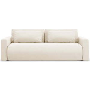 Béžová sametová rozkládací pohovka s úložným prostorem 238 cm Belfast – Cosmopolitan Design obraz