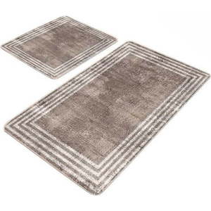 Hnědé sametové koupelnové předložky v sadě 2 ks 60x100 cm – Mila Home obraz