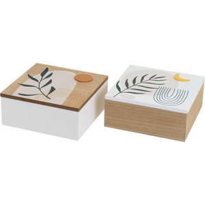 Dekorativní úložné boxy s víkem v sadě 2 ks ø 20x8, 5 cm – Casa Selección obraz