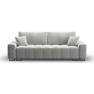Světle šedá sametová rozkládací pohovka s úložným prostorem 250 cm Wicklow – Cosmopolitan Design obraz