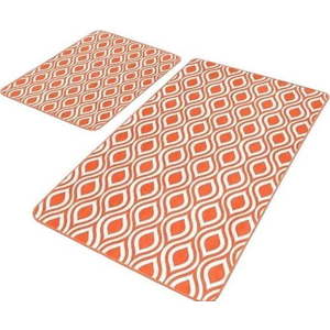 Oranžové sametové koupelnové předložky v sadě 2 ks 60x100 cm – Mila Home obraz