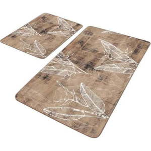 Hnědé sametové koupelnové předložky v sadě 2 ks 60x100 cm – Mila Home obraz