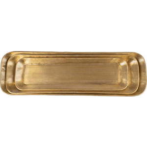 Kovové dekorační tácy v sadě 3 ks 14x48 cm Grau – Ixia obraz