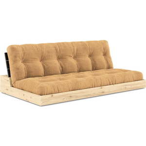 Manšestrová rozkládací pohovka ve světle hnědo-hořčicové barvě 196 cm Base – Karup Design obraz