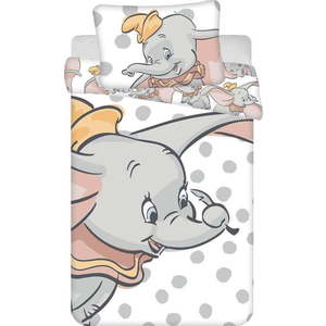 Bílo-šedé bavlněné dětské povlečení do postýlky 100x135 cm Dumbo "Dots" – Jerry Fabrics obraz