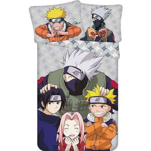 Bavlněné dětské povlečení na jednolůžko 140x200 cm Naruto "Grey" – Jerry Fabrics obraz