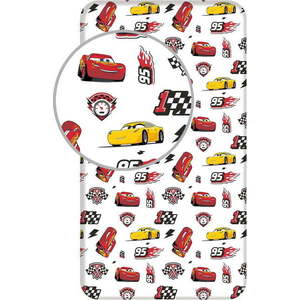 Napínací bavlněné dětské prostěradlo 90x200 cm Cars "McQueen" – Jerry Fabrics obraz