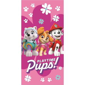 Růžová bavlněná dětská osuška 70x140 cm Paw Patrol – Jerry Fabrics obraz