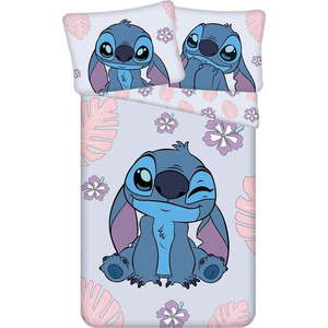 Modro-fialové bavlněné dětské povlečení na jednolůžko 140x200 cm Lilo and Stitch "Cute" – Jerry Fabrics obraz