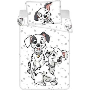 Bílé bavlněné dětské povlečení do postýlky 100x135 cm 101 Dalmatians – Jerry Fabrics obraz