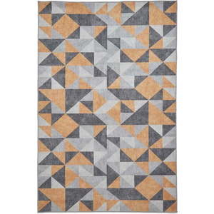 Pratelný koberec v okrově žluté a šedé barvě 61x120 cm Coral Yellow&Grey – Think Rugs obraz