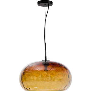 Jantarové skleněné závěsné svítidlo se skleněným stínidlem ø 40 cm Balma – Kave Home obraz