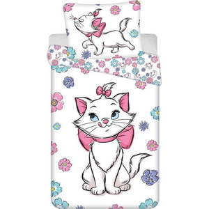 Bílé bavlněné dětské povlečení na jednolůžko 140x200 cm Marie Cat "Floral" – Jerry Fabrics obraz