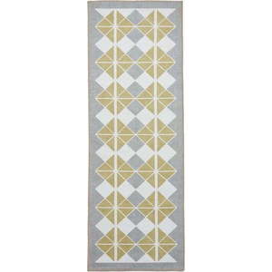 Žluto-šedý pratelný běhoun 61x170 cm Victoria Yellow – Think Rugs obraz