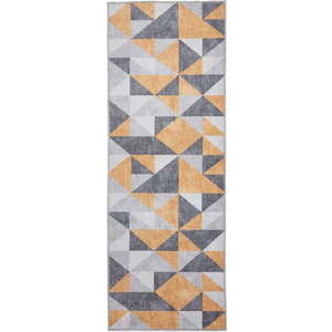 Pratelný koberec v okrově žluté a šedé barvě 61x170 cm Coral Yellow&Grey – Think Rugs obraz