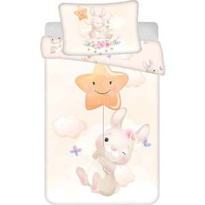 Žluté bavlněné dětské povlečení do postýlky 100x135 cm Bunny "Star" – Jerry Fabrics obraz