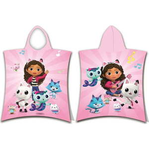 Růžové bavlněné dětské pončo velikost 3-8 let Gabby´s Dollhouse – Jerry Fabrics obraz