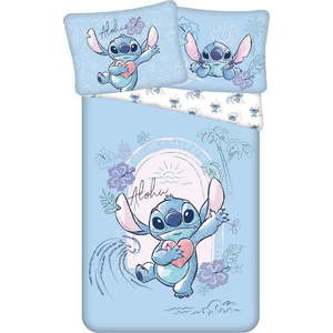 Modré bavlněné dětské povlečení na jednolůžko 140x200 cm Lilo and Stitch "Wave" – Jerry Fabrics obraz