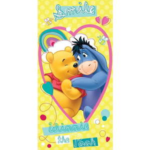 Žlutá bavlněná dětská osuška 70x140 cm Winnie the Pooh "Smile" – Jerry Fabrics obraz
