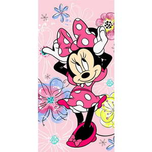 Růžová bavlněná dětská osuška 70x140 cm Minnie "Pink bow" – Jerry Fabrics obraz