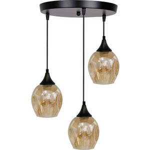 Černé závěsné svítidlo se skleněným stínidlem Aspa – Candellux Lighting obraz