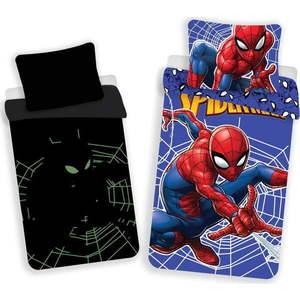 Červeno-modré bavlněné dětské povlečení se svítícím efektem na jednolůžko 140x200 cm Spider-man – Jerry Fabrics obraz