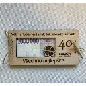Dřevěné přání MILION - 40 let obraz