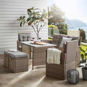 Ambia Garden ZAHRADNÍ JÍDELNÍ SET kov, plast, sklo, textil obraz
