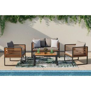 Ambia Garden ZAHRADNÍ SESTAVA dřevo, kov, textil obraz