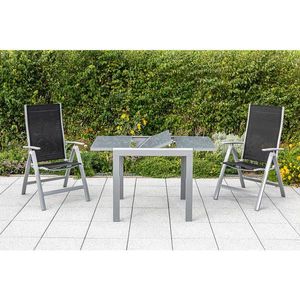 Gardenson ZAHRADNÍ STŮL, kov, sklo, 80-120/70/75, 5 cm obraz