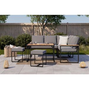 Ambia Garden JÍDELNÍ TERASOVÁ SOUPRAVA kov, textil, dřevo obraz