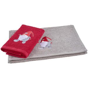 X-Mas RUČNÍK PRO HOSTY, 30/50 cm, šedá, červená obraz