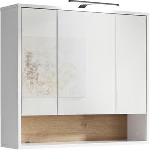 Xora ZRCADLOVÁ SKŘÍŇKA, bílá, barvy dubu, 80/72/21 cm obraz