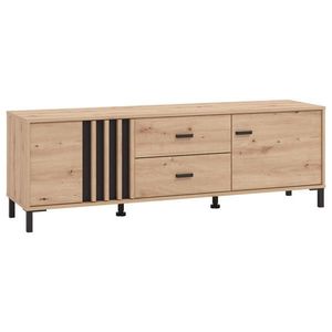 Hom`in KOMODA POD TELEVIZI, černá, dub artisan, 157/52/40 cm obraz
