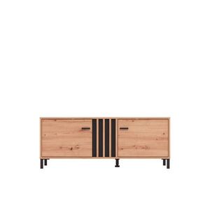 Hom`in KOMODA POD TELEVIZI, černá, dub artisan, 131, 4/52/40 cm obraz