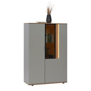 Dieter Knoll VYSOKÁ KOMODA, barvy dubu, světle šedá, 92, 9/136, 6/42 cm obraz