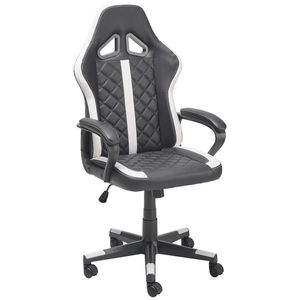 MID.YOU HERNÍ ŽIDLE, vzhled kůže, černá, bílá obraz