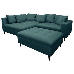 MID.YOU ROHOVÁ SEDAČKA, textil, petrolej obraz