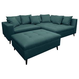 MID.YOU ROHOVÁ SEDAČKA, textil, petrolej obraz