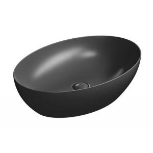 GSI PURA keramické umyvadlo na desku 60x42cm, černá mat 884226 obraz
